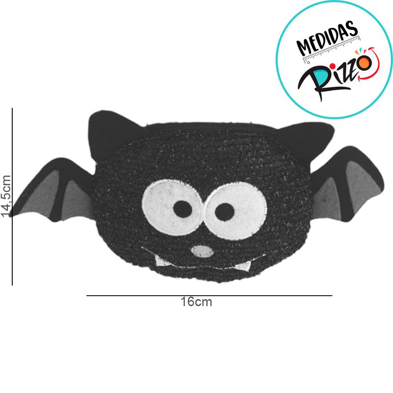 Bolsinha de Morcego Preto de Halloween - 16cm - 1  un - Cromus - Magazine 25