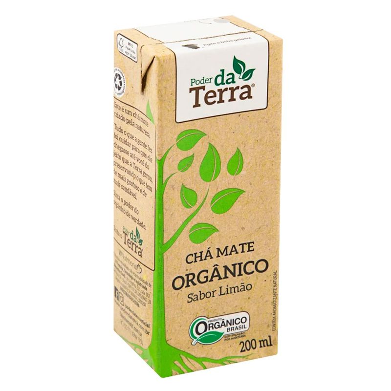 Chá Mate Orgânico Limão 200ml - Poder Da Terra