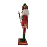 Boneco Soldado Quebra Nozes de Madeira com Bastão - 30cm - Verde e Vermelho - 1 unidade - Magazine 25