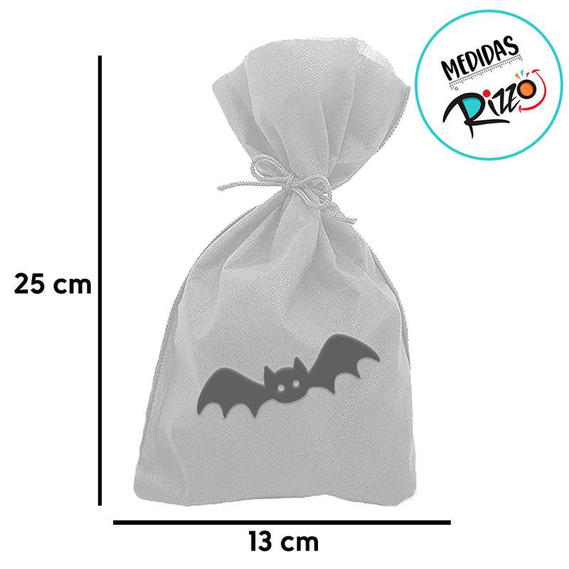 Saco para Surpresas de Halloween - Morcego - 13x25cm - 10  uns - Magazine 25