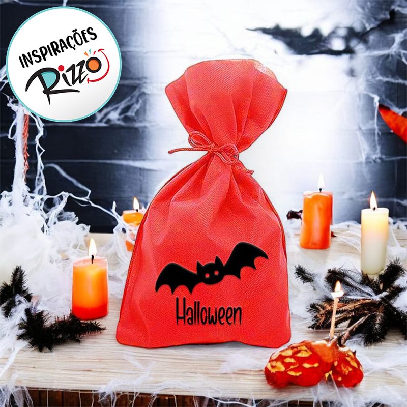 Saco para Surpresas de Halloween Personalizável - Morcego - 13x25cm - 10  uns - Magazine 25