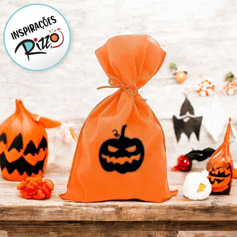 Saco para Surpresas de Halloween - Abóbora - 13x25cm - 10  uns - Magazine 25