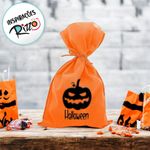 Saco para Surpresas de Halloween Personalizável - Abóbora - 13x25cm - 10  uns - Magazine 25