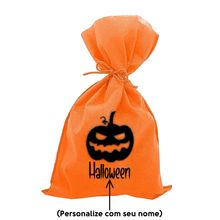 Saco para Surpresas de Halloween Personalizável - Abóbora - 13x25cm - 10 uns - Magazine 25