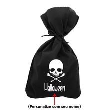 Saco para Surpresas de Halloween Personalizável - Caveira - 13x25cm - 10 uns - Magazine 25