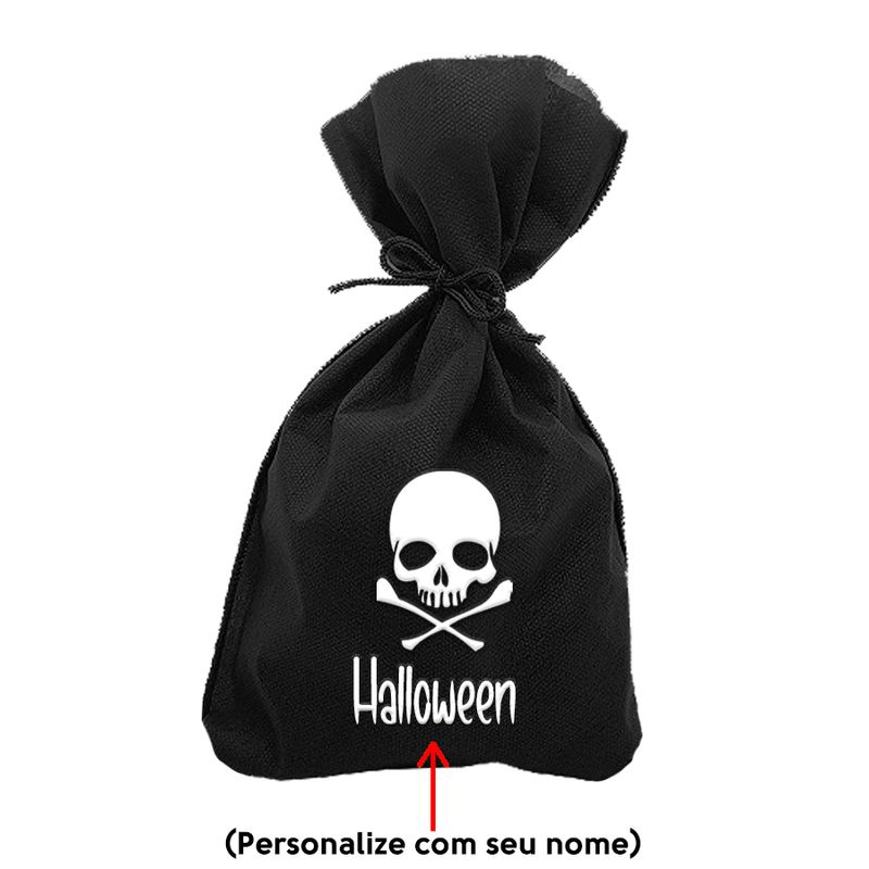 Saco para Surpresas de Halloween Personalizável - Caveira - 13x25cm - 10  uns - Magazine 25