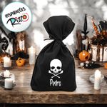 Saco para Surpresas de Halloween Personalizável - Caveira - 13x25cm - 10  uns - Magazine 25