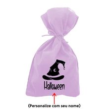 Saco para Surpresas de Halloween Personalizável - Chapéu de Bruxa - 13x25cm - 10 uns - Magazine 25