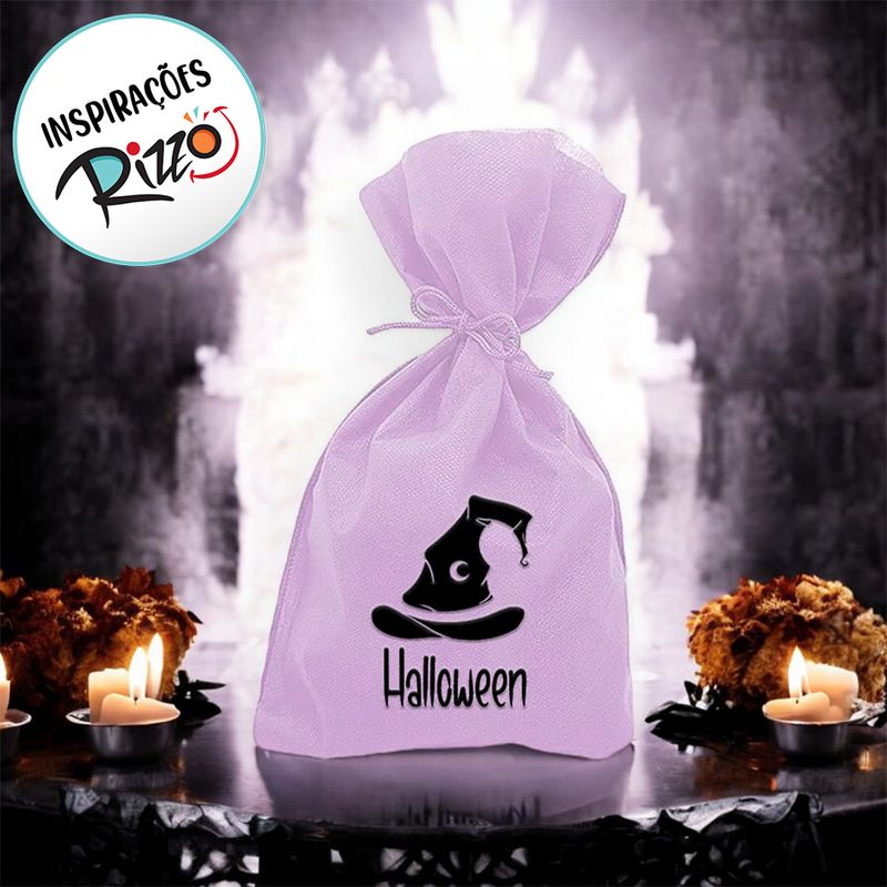 Saco para Surpresas de Halloween Personalizável - Chapéu de Bruxa - 13x25cm - 10  uns - Magazine 25