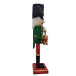 Boneco Soldado Quebra Nozes de Madeira com Tambor - 30cm - Verde e Vermelho - 1 unidade - Magazine 25