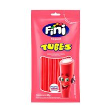Tubos de Morango Regaliz - 1 unidade Pct. c/ 80g - Fini - Magazine 25