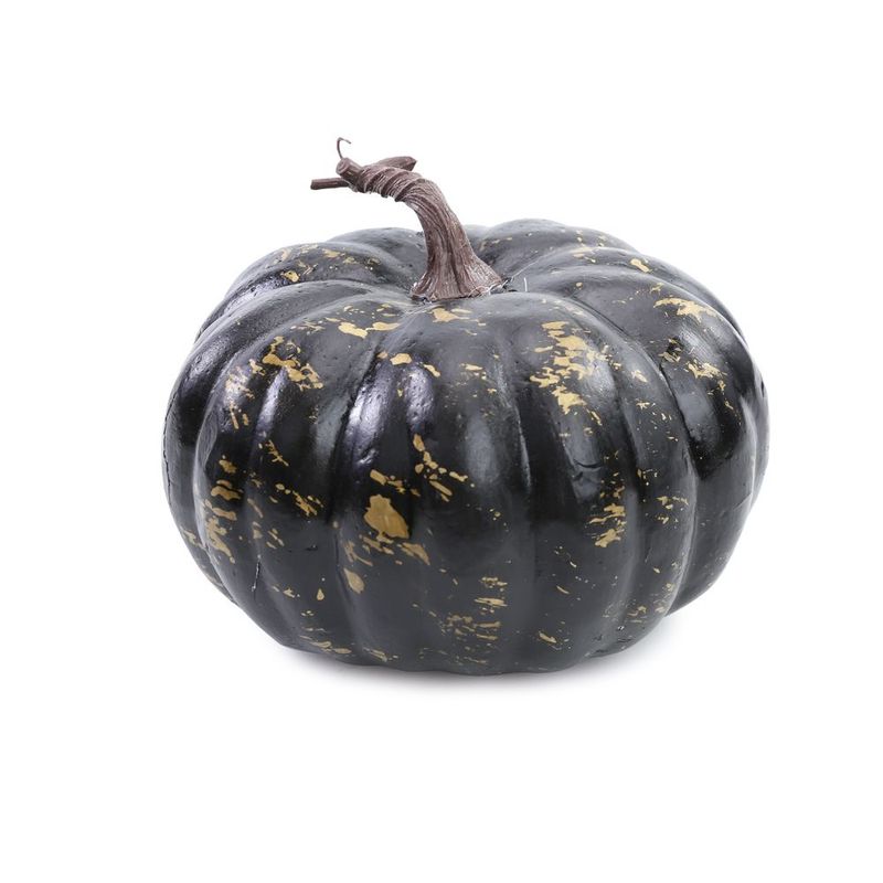 Abóbora Respingo Preto para Decoração de Halloween - Cromus - 1 unidade