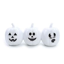 Trio de Abóboras Branco para Decoração de Halloween - Cromus - 1 Un