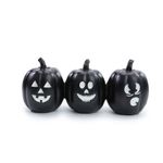 Trio de Abóboras Preto para Decoração de Halloween - Cromus - 1 Un