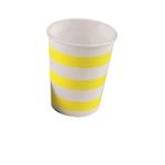 Copo de Papel 270ml Listrado Amarelo - 10 Un