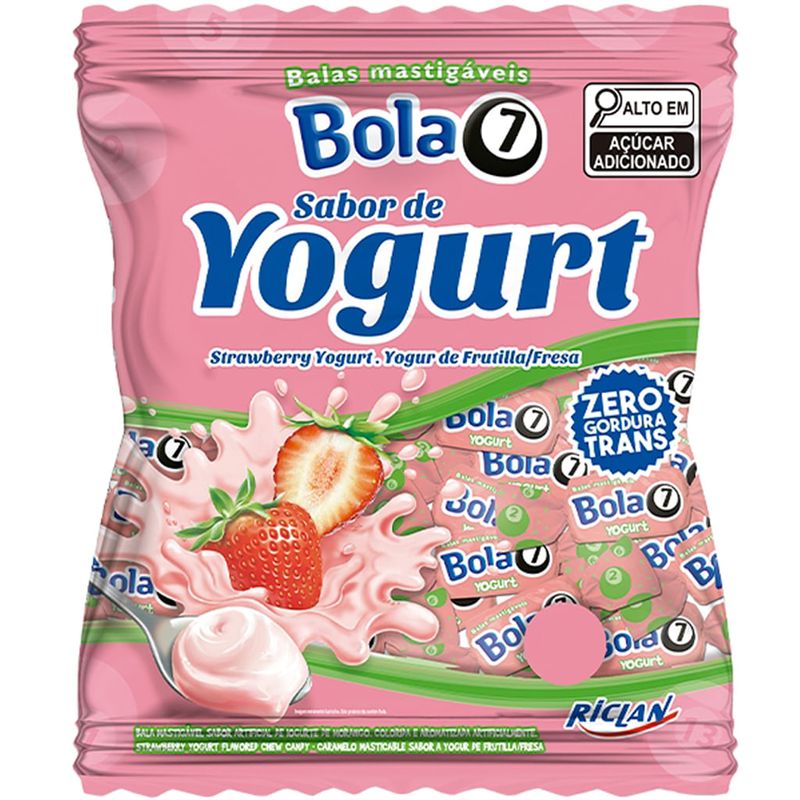 Bala Mastigável Bola 7 Iogurte 500g - Riclan