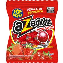 Pirulito Pop Mania Azedinho Morango Recheio Mastigável 500g - Riclan