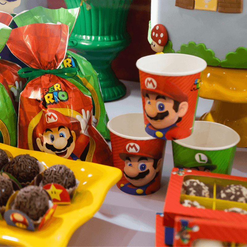 Copo Descartável Super Mario 200ml  com 08 Unidades