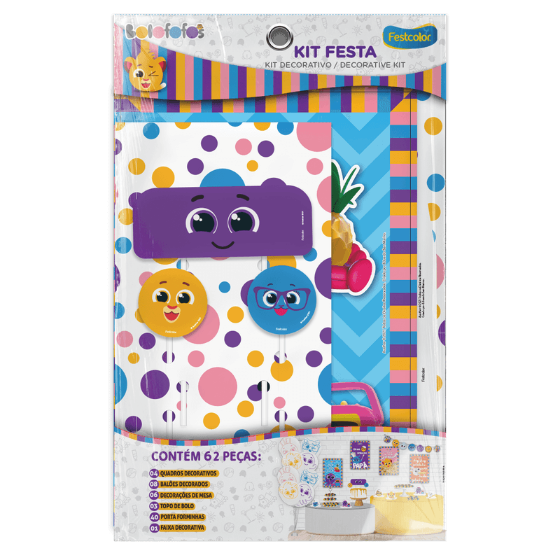 Kit Festa Infantil Bolofofos Decoração Completa