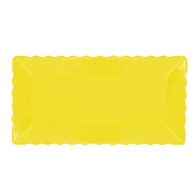 Bandeja Retangular Plástico Amarela - 16x30cm - 1 Un - Magazine 25