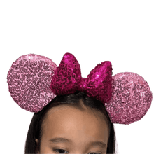 Tiara Infantil Minnie Orelhas com Lantejoulas Brilhantes.