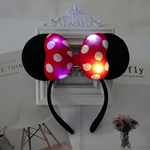 Tiara Minnie com LED e Laço Vermelho com Bolinhas