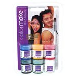 Kit Tinta Liquida 6 Cores de 15 ml com Pincel e Pote Glitter - Color Make