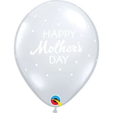 Balão Qualatex 11" - Transparente - Feliz Dia Das Mães-Pontos - 50 Un