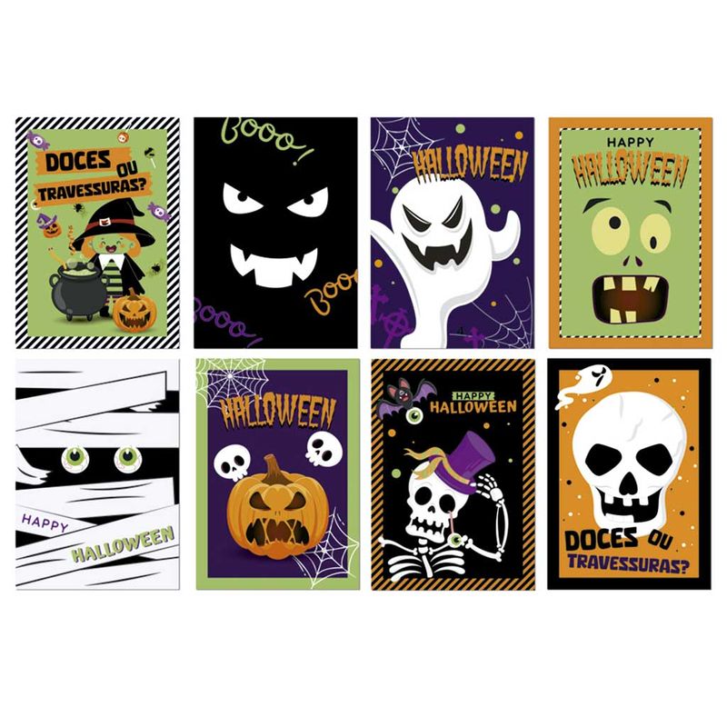 Halloween Cartazes Decorativos Treats 25x35cm c/8 - Carber