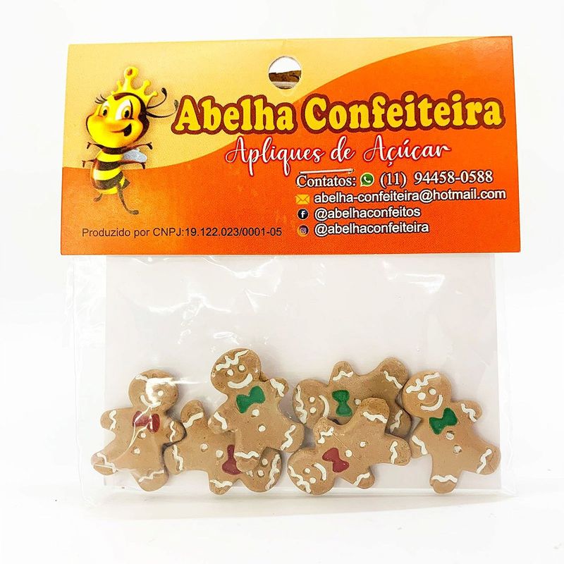 Mini Confeito - Boneco Biscoito de Natal - 6 Unidades - Abelha Confeiteira - Magazine 25