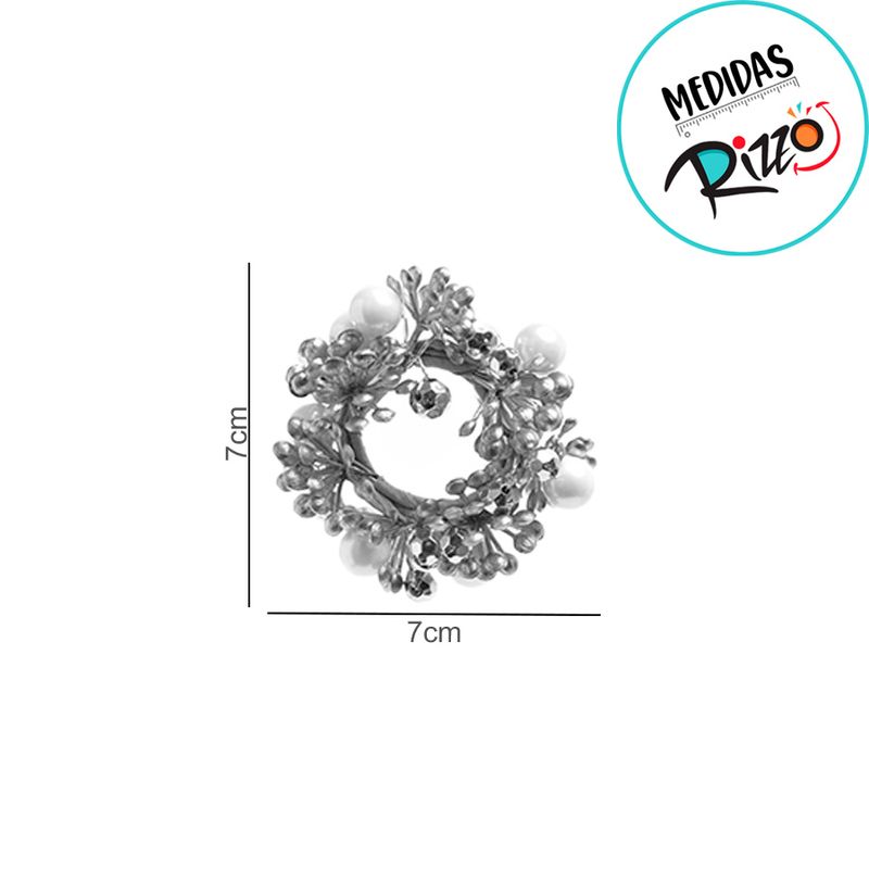 Mini Guirlanda Frutas Dourada e Perolas - 7cm - 1 unidade - Cromus - Magazine 25