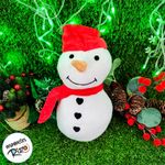 Boneco de Neve com Touca de Natal de Pelúcia - 25cm - 1 unidade - Magazine 25