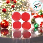 Bola de Natal de Veludo com Listras - Vermelho - 10cm  - 4 unidades - Cromus - Magazine 25