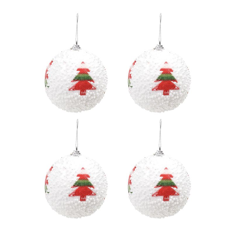 Bola de Natal Decorada - Árvore Colorida - 10cm  - 4 unidades - Cromus - Magazine 25