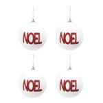 Bola de Natal Decorada - Noel Branco e Vermelho - 10cm  - 4 unidades - Cromus - Magazine 25