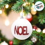 Bola de Natal Decorada - Noel Branco e Vermelho - 10cm  - 4 unidades - Cromus - Magazine 25