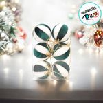 Bola de Natal de Veludo - Branco e Verde - 10cm  - 4 unidades - Cromus - Magazine 25