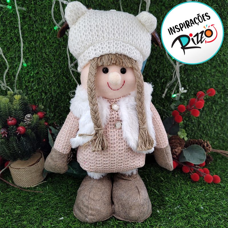 Menina em Pé de Pelúcia - 30cm - 1 unidade - Magazine 25