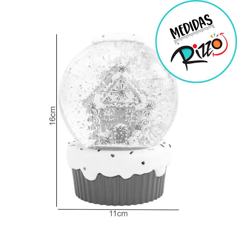 Cenário de Natal - Globo Casa Candy com Luz - 16cm - 1 unidade - Cromus - Magazine 25