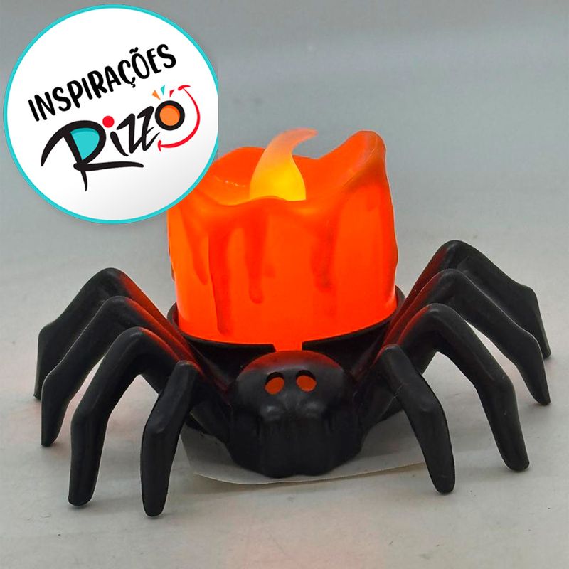 Enfeite Decorativo de Halloween - Aranha Vela com Luz - 1 unidade - Magazine 25