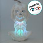 Enfeite Decorativo de Halloween - Mini Esqueleto Vela com Luz - 11cm - 1 unidade - Magazine 25