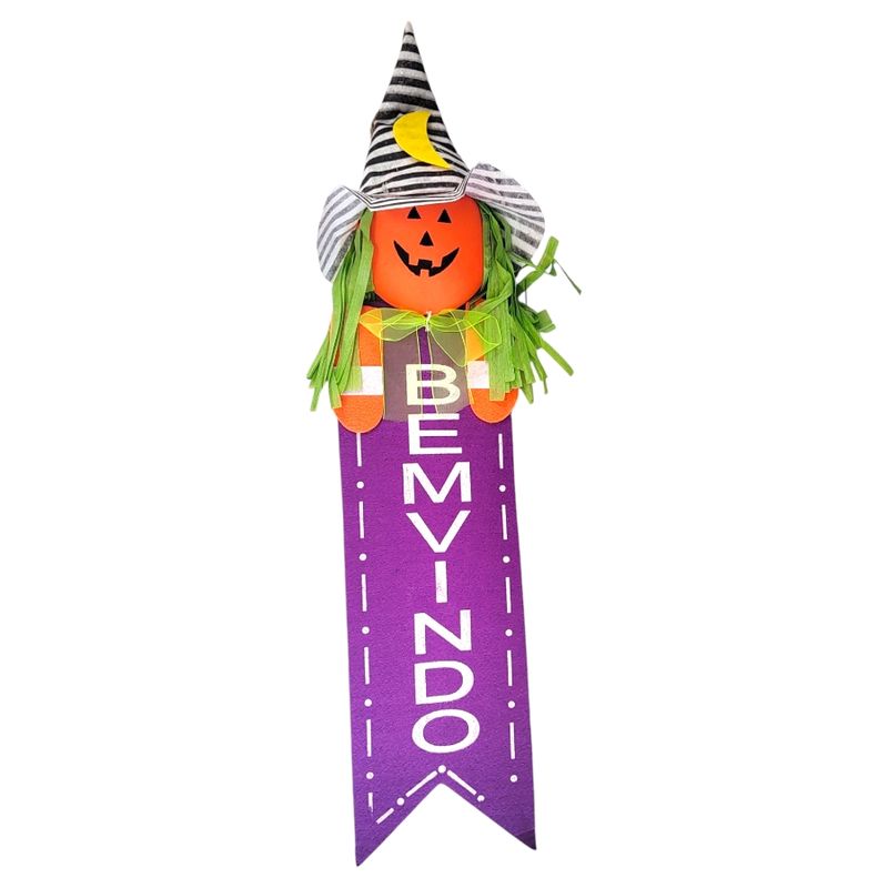 Enfeite de Pendurar de Halloween - Abóbora Roxo - 58x13cm - 1 unidade - Magazine 25 - Magazine 25