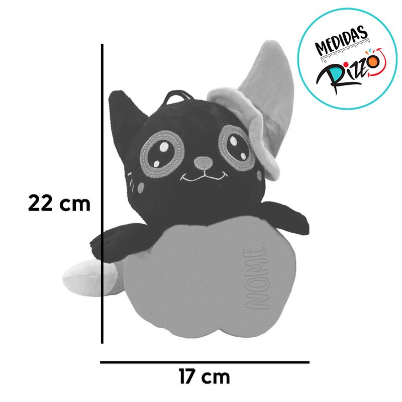 Gato Abóbora com Chapéu de Pelúcia Personalizado - 22cm - 1 unidade - Magazine 25