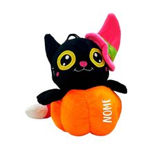 Gato Abóbora com Chapéu de Pelúcia Personalizado - 22cm - 1 unidade - Magazine 25