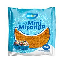 Confeito Mini Miçanga - Dourado - 200g - 1 unidade - Magazine 25