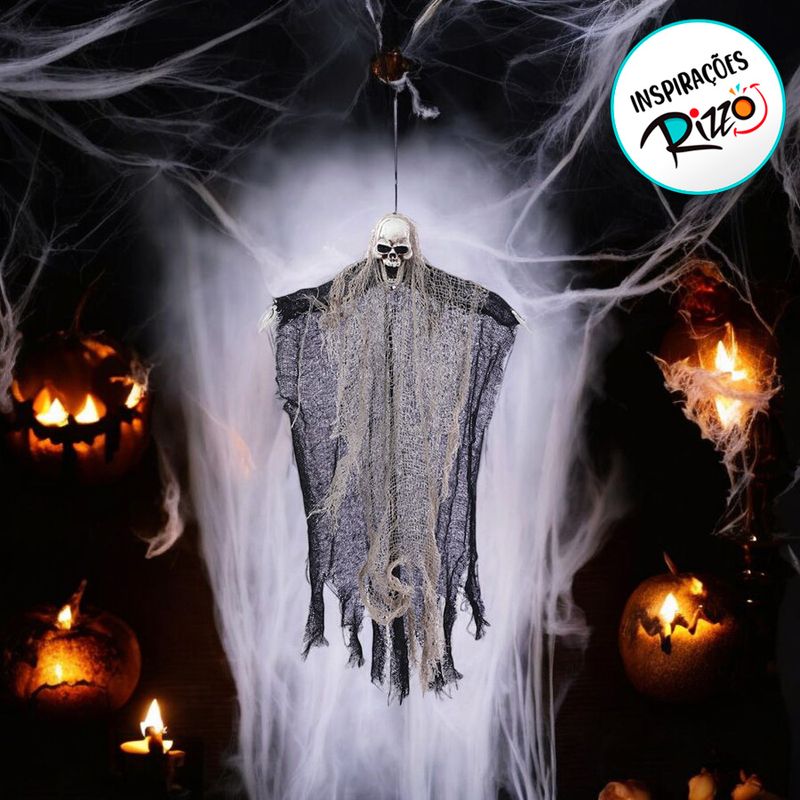 Enfeite Decorativo de Halloween - Caveira Dillon - 57cm - 1 unidade - Cromus - Magazine 25