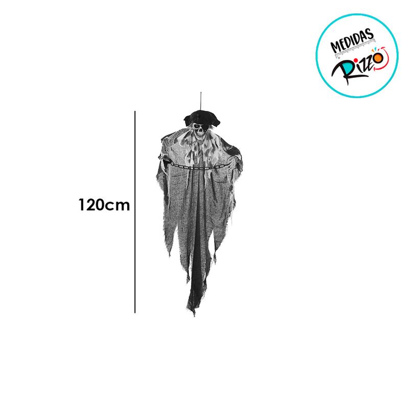 Enfeite Decorativo de Halloween - Caveira Pirata Elliot - 120cm - 1 unidade - Cromus - Magazine 25