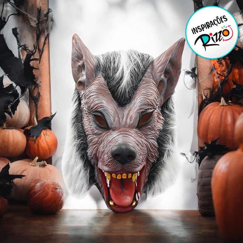 Máscara de Halloween - Lobo - 32cm - 1 unidade - Cromus - Magazine 25