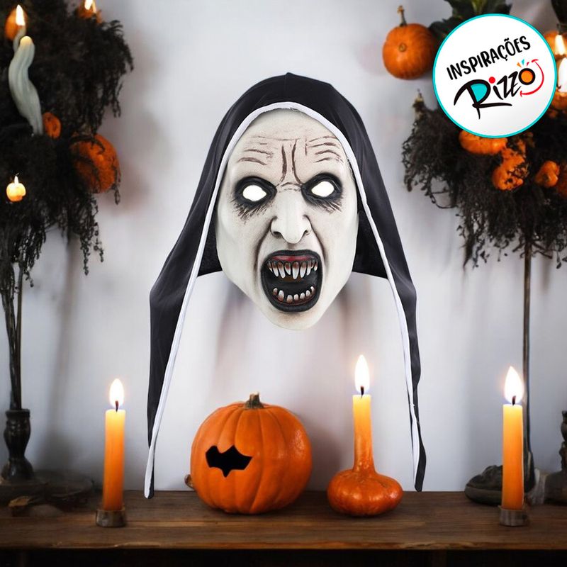 Máscara de Halloween - Freira - 55cm - 1 unidade - Cromus - Magazine 25