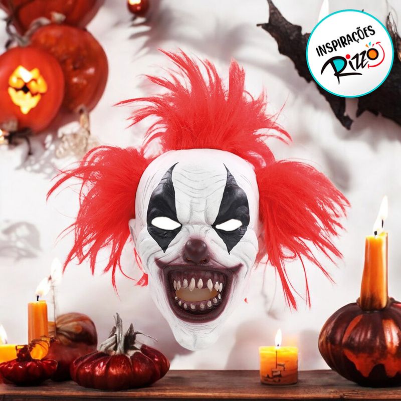 Máscara de Halloween - Palhaço Maníaco - 40cm - 1 unidade - Cromus - Magazine 25